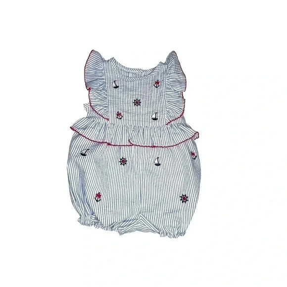 GOOD LAD BABY GIRL ROMPERS•SIZE6-9 MONTHS•SUMMER STRIPED ROMPER•POLKA DO… - Picture 3 of 10